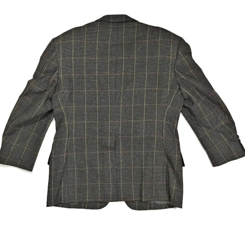 Oxxford Clothes Houndstooth WIndowPane Jacket 42R
